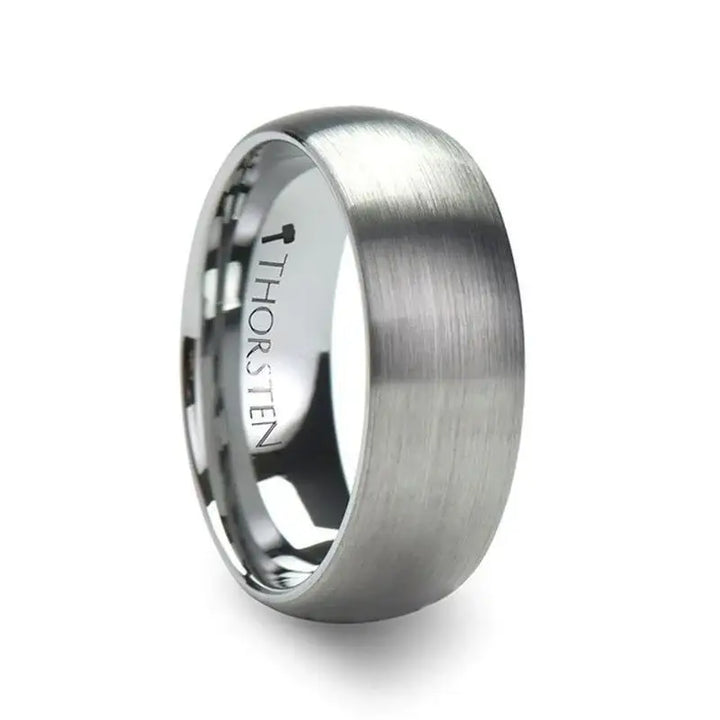 PERSEUS Domed with Brushed Finish Tungsten Band - 2mm - 12mm - Larson Jewelers
