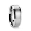 CRONUS Brushed Center with Polished Bevels Tungsten Wedding Band - 6mm & 8mm - Larson Jewelers
