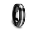 PHOENIX Brushed Black Ceramic Ring with Beveled Edges and Tungsten Inlay - 6mm or 8mm - Larson Jewelers
