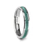 AUGUSTINE Women's Tungsten Ring with Light Blue Carbon Fiber Inlay - 4mm