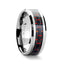 AURELIUS Tungsten Band Inlaid with a Black & Red Carbon Fiber Ring - 6mm & 8mm - Larson Jewelers