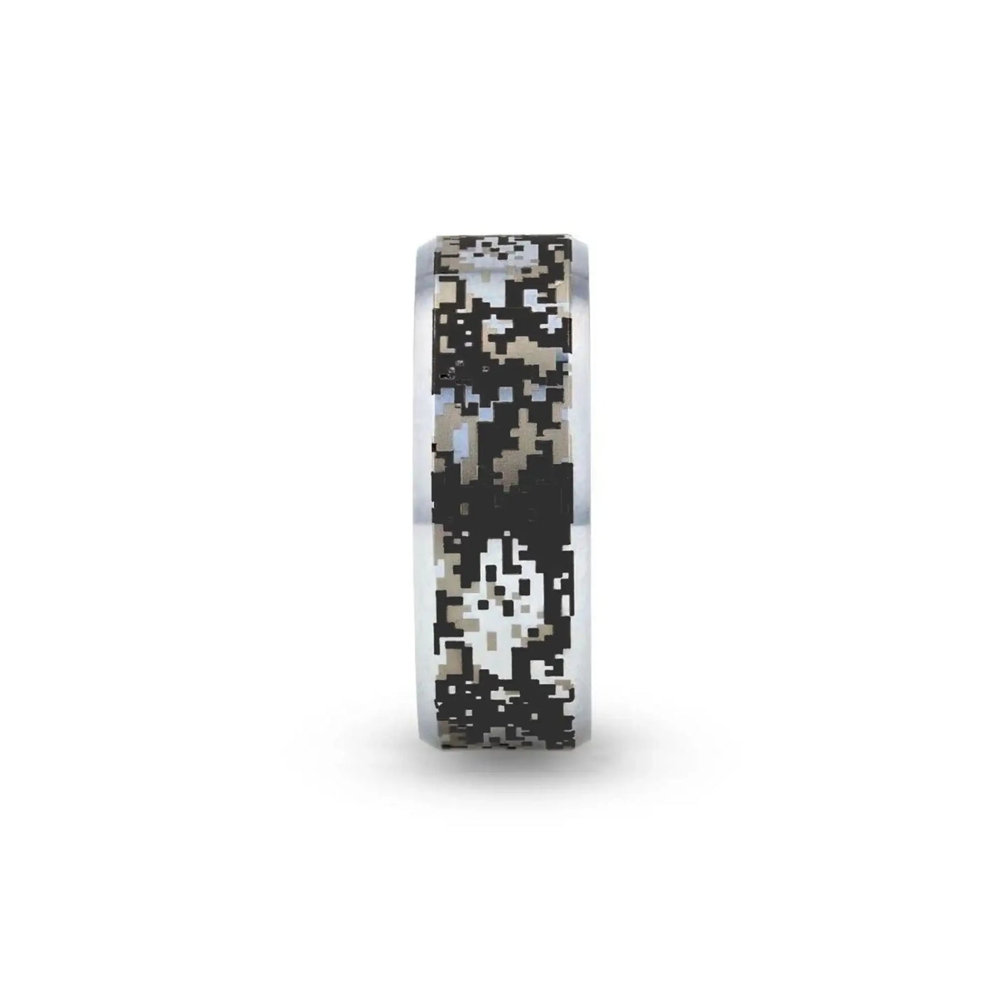 STEALTH Tungsten Carbide Wedding Ring with Engraved Digital Camouflage - 8mm - Larson Jewelers