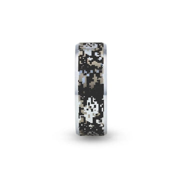 STEALTH Tungsten Carbide Wedding Ring with Engraved Digital Camouflage - 8mm - Larson Jewelers
