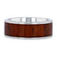 BOKKEN Flat Tungsten Wedding Band with Black Walnut Wood Inlay & Polished Edges - 6mm - 10mm - Larson Jewelers