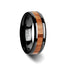OBLIVION Red Oak Wood Inlaid Black Ceramic Ring with Bevels - 6mm - 10mm - Larson Jewelers