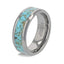 TURCHESE Light Turquoise Spider Web Inlay Tungsten Men's Wedding Band With Beveled Edges - 8mm - Larson Jewelers