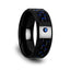 ODELL Black Ceramic Ring with Black and Blue Carbon Fiber and Blue Sapphire Setting - 8mm - Larson Jewelers