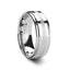 HADRIAN Palladium Inlaid Raised Center Tungsten Carbide Ring - 6mm & 8mm - Larson Jewelers