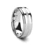 HADRIAN Palladium Inlaid Raised Center Tungsten Carbide Ring - 6mm & 8mm - Larson Jewelers