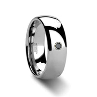 BRISBANE Domed Black Diamond Tungsten Ring - 6mm & 8mm - Larson Jewelers