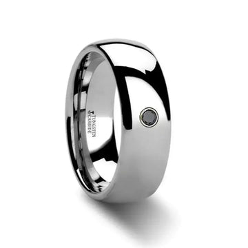 BRISBANE Domed Black Diamond Tungsten Ring - 6mm & 8mm - Larson Jewelers