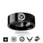 Military Symbol Logo Engraving Flat Polished Black Tungsten Ring - Army, Coast Guard, Navy, Marines, Air Force - 4mm - 12mm - Larson Jewelers