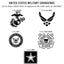 Military Symbol Logo Engraving Flat Polished Tungsten Ring - Army, Coast Guard, Navy, Marines, Air Force - 4mm - 12mm - Larson Jewelers