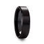 YORKSHIRE Brushed Finish Black Ceramic Wedding Band with Beveled Edges 6mm or 8mm - Larson Jewelers