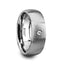 PEGASUS Brushed and Domed Tungsten Carbide Wedding Ring with White Diamond - 6mm & 8mm - Larson Jewelers