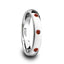 MAERA Polished and Domed Tungsten Carbide Wedding Ring with 3 Red Rubies Setting - 4mm - Larson Jewelers