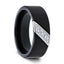 LIAM Flat Black Satin Finished Tungsten Carbide Wedding Band with Diagonal Diamonds Set in Stainless Steel - 8 mm - Larson Jewelers