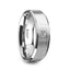 PORTER Brushed Finish Tungsten Carbide Wedding Ring with White Diamond Setting and Beveled Edges- 6 mm & 8 mm - Larson Jewelers