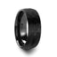 RAGNAROK Domed Hammer Finish Black Ceramic Wedding Band with Brushed Finish - 6mm & 8mm - Larson Jewelers
