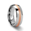 ALPHEUS Rose Gold Inlaid Domed Tungsten Ring - 6mm & 8mm - Larson Jewelers