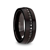 VALIANT Black Tungsten Ring with Black Sapphires - 8mm - Larson Jewelers
