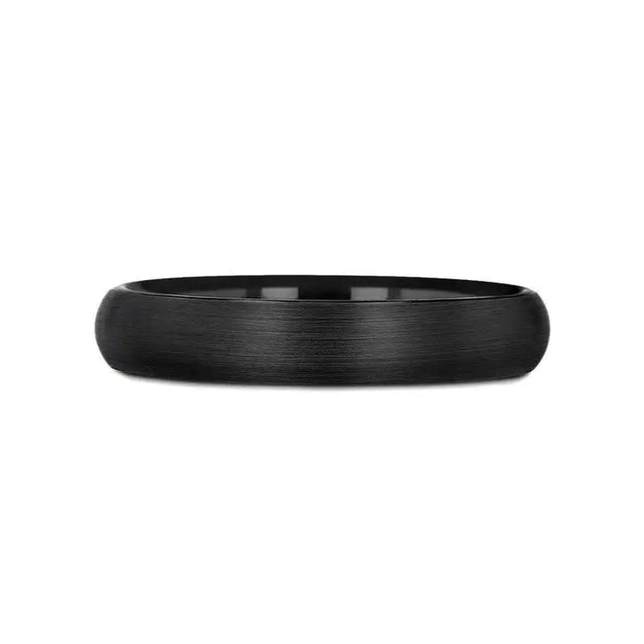 GEORGIA Domed Brush Finished Black Tungsten Carbide Wedding Band for Women - 2mm - Larson Jewelers