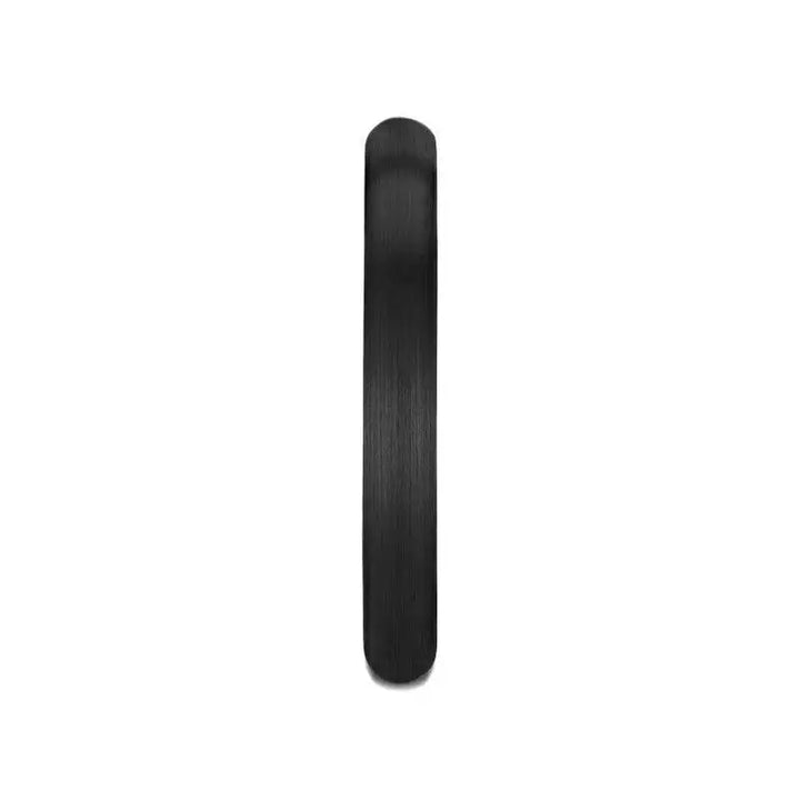 GEORGIA Domed Brush Finished Black Tungsten Carbide Wedding Band for Women - 2mm - Larson Jewelers