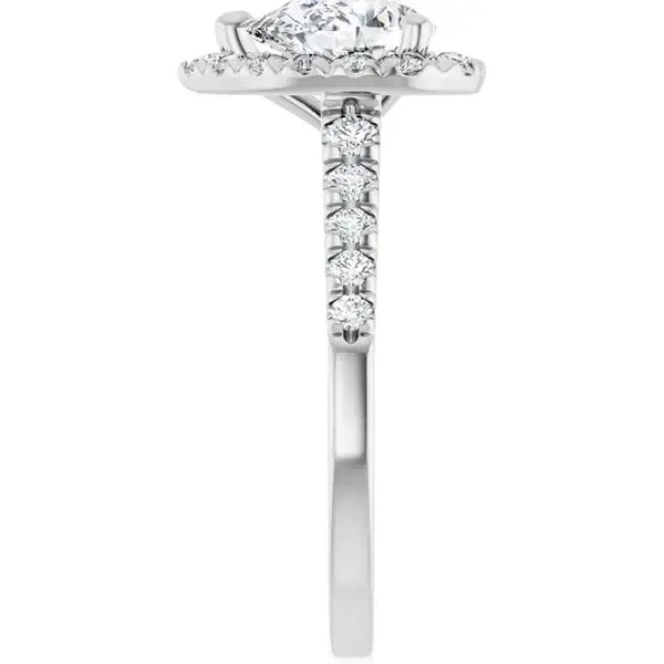 ANGEL Silver Accented Pear Engagement Ring - Larson Jewelers