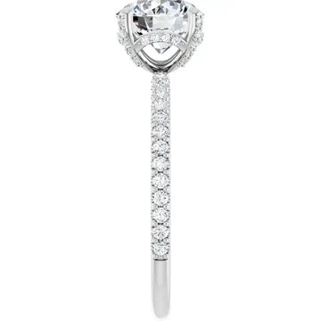 DAVITA Platinum Hidden Halo Round Lab Grown Diamond Engagement Ring - Larson Jewelers