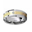 FABIAN 14K Gold Inlaid Beveled Tungsten Ring with Diamond - 8mm - Larson Jewelers