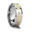 FABIAN 14K Gold Inlaid Beveled Tungsten Ring with Diamond - 8mm - Larson Jewelers