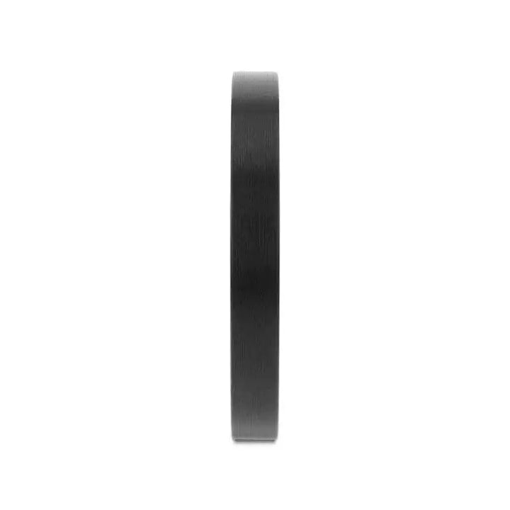 CAROLINA Black Flat Shaped Tungsten Wedding Band for Women with Brushed Finish - 2mm - Larson Jewelers