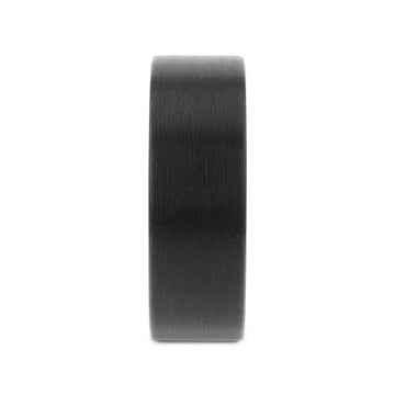 SAN ANTONIO flat black tungsten carbide band, straight side profile