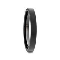 CAROLINA Black Flat Shaped Tungsten Wedding Band for Women with Brushed Finish - 2mm - Larson Jewelers