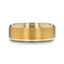 HONOR Gold-Plated Tungsten Beveled Polished Edges Flat Ring with Brushed Center - 6mm & 8mm - Larson Jewelers