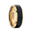 GASTON Gold Plated Tungsten Polished Beveled Ring with Brushed Black Center - 6mm 8mm - Larson Jewelers
