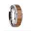 THEKKA Domed Tungsten Carbide Polished Edges Teak Wood Inlaid Men’s Wedding Ring - 8mm - Larson Jewelers