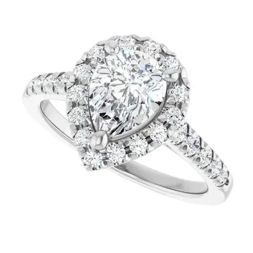 ANGEL Silver Accented Pear Engagement Ring - Larson Jewelers
