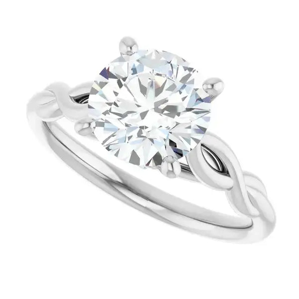 GRACE Silver Round Solitaire Engagement Ring - Larson Jewelers