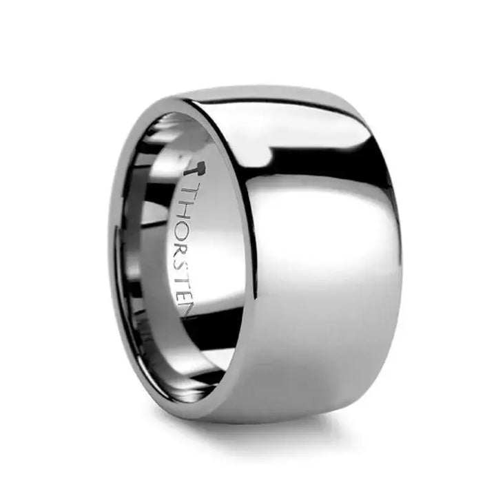 ORLANDO Domed Polished Finish Tungsten Wedding Band - 12mm - Larson Jewelers