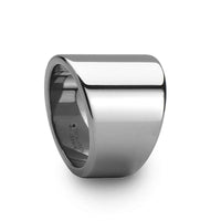 ATLANTA Flat Polished Finish Tungsten Ring with Asymmetrical Widths - 20mm - Larson Jewelers