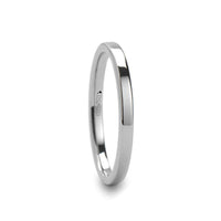 MESA Flat Style White Tungsten Ring for Women - 2mm - Larson Jewelers