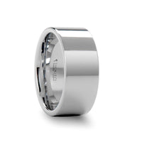 SHELTON Pipe Cut White Tungsten Carbide Ring with Polished Finish - 10mm - Larson Jewelers