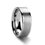 Wide white tungsten carbide band with satin-brushed center and reflective polished sides