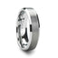 PETERSBURG Brushed Center White Tungsten Ring with Beveled Edges - 4mm - 10mm - Larson Jewelers