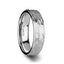WINSTON White Tungsten Ring with Raised Hammered Finish and Polished Step Edges - 4mm - 10mm