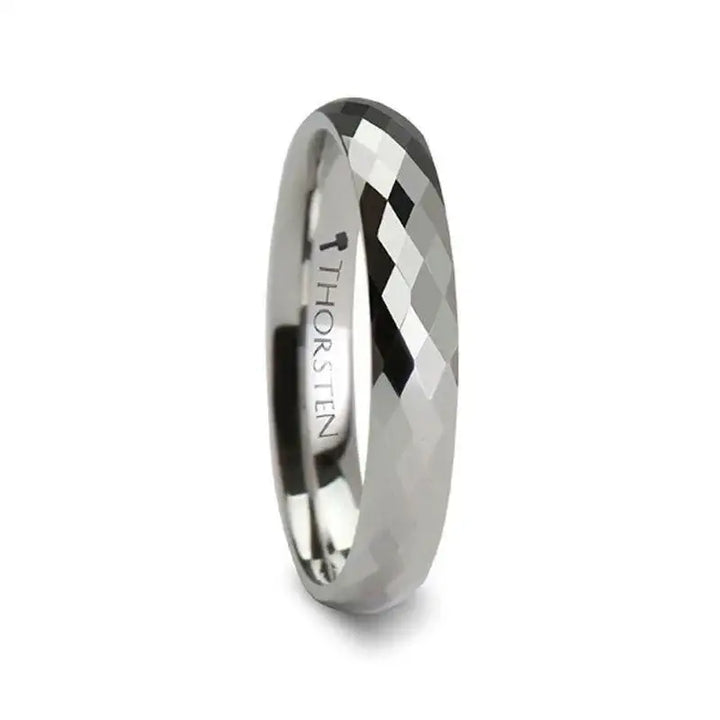 NIVEA 288 Diamond Faceted Women's White Tungsten Ring - 4mm - 6mm - Larson Jewelers