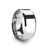 AKRON Tungsten Carbide Ring with Beveled Edges - 10mm - Larson Jewelers