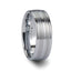 VANCOUVER White Tungsten Wedding Band with Triple Grooves - 8mm - Larson Jewelers