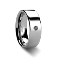 KNOXVILLE Flat Polished Tungsten Black Diamond Ring – 6mm or 8mm - Larson Jewelers